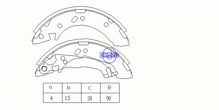HYUNDAI ACCENT Iサルーン（X-3）ブレーキシューFMSI：1379-S707 OEM：58305-22A00 FSB605 GS8658、OK-BS061